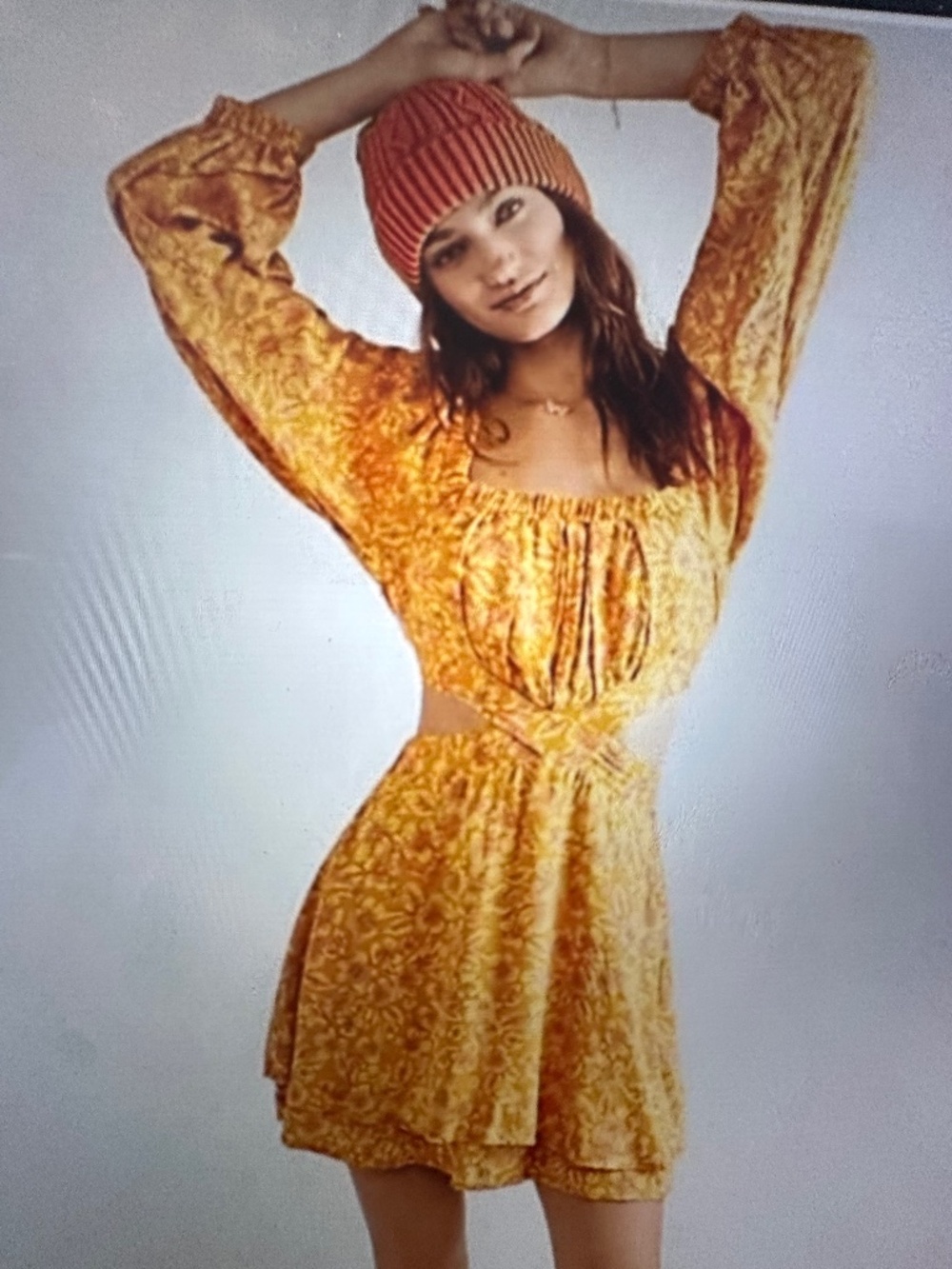 Free People Janel Printed Mini Dress. NWOT.